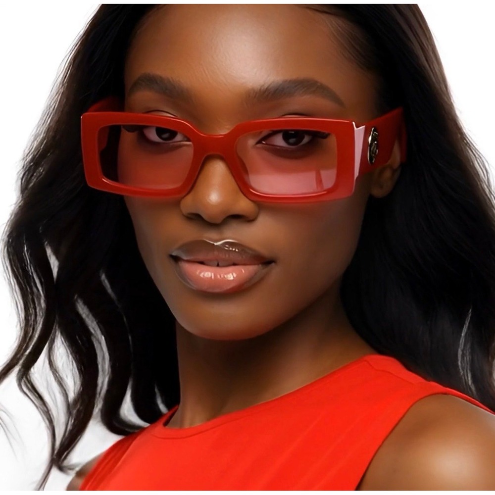 Red Square Sunglasses Designer Style Fashion Sun Glasses Luxury Lentes Gafas New